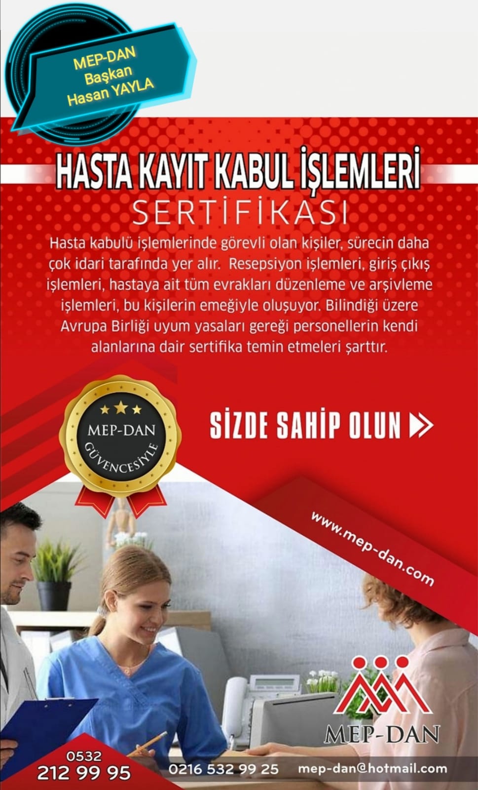 hasta kayit kabul islemleri sertifikasi